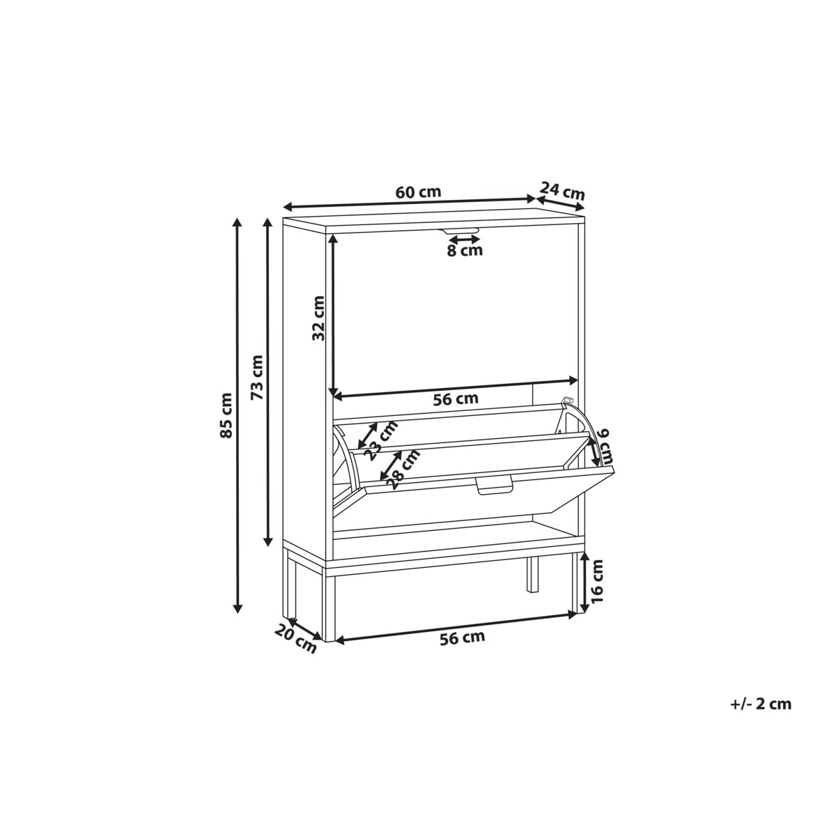 Szafka na buty ADELAIDE Biały