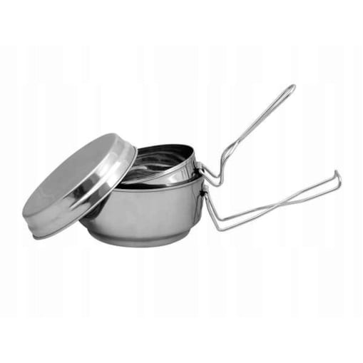 zestaw turystyczny kemping grill na ryby garnek metalowy składany naczynia