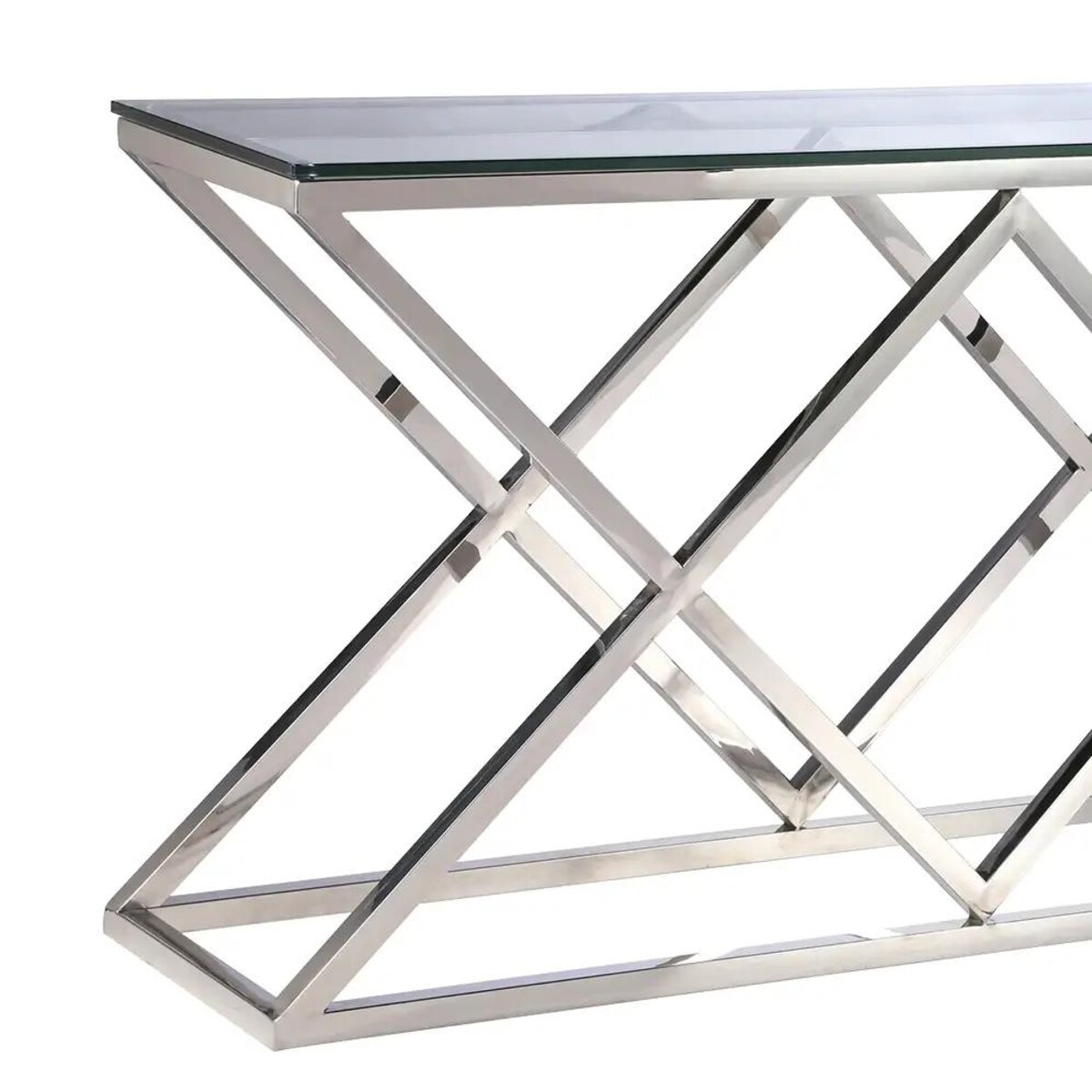 Stolik szklany podłużny Empire EP-C1483S Cosmolight srebrny przezroczysty