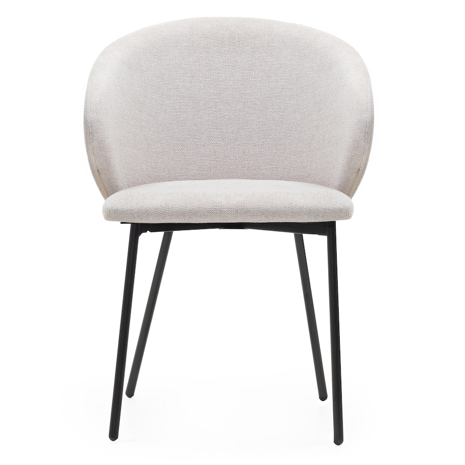 Krzesło tapicerowane jasnoszare/czarne nogi
