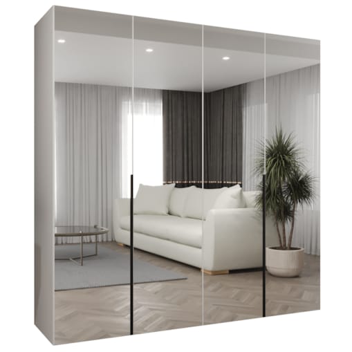 Szafa uchylna otwierana ALICANTE 3 200 wys. 202 cm Biały + u. Czarny