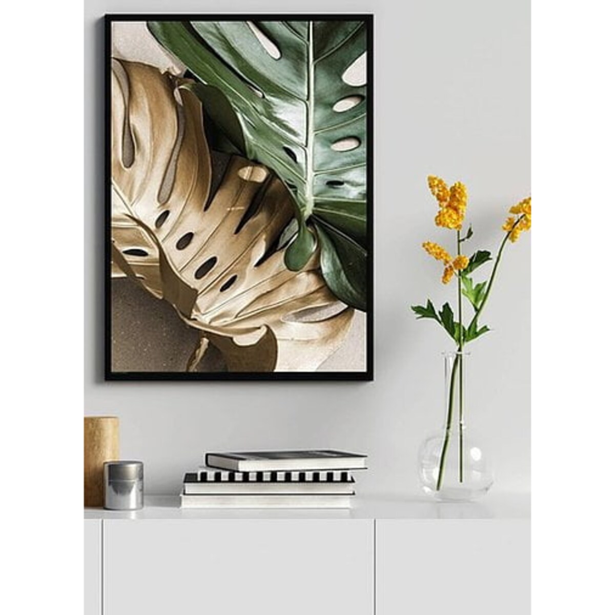 Poster Story, Plakat, Obraz - Złota Monstera No4, wymiary 30 x 42 cm