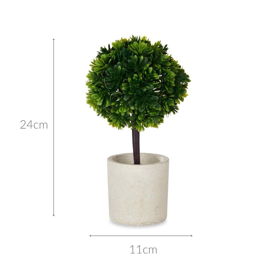 Sztuczny krzew ozdobny w ceramicznej doniczce, 24 cm