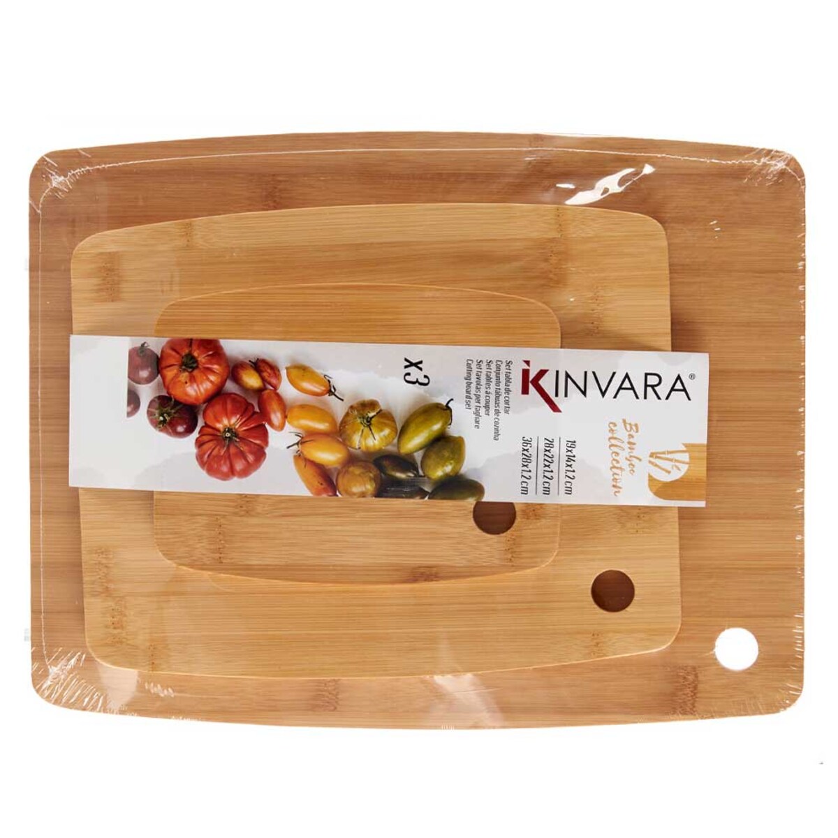 Zestaw 3 desek do krojenia z drewna bambusa VEXA