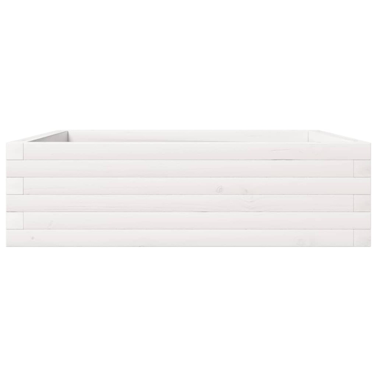 vidaXL Donica ogrodowa, biała, 80x80x23 cm, lite drewno sosnowe