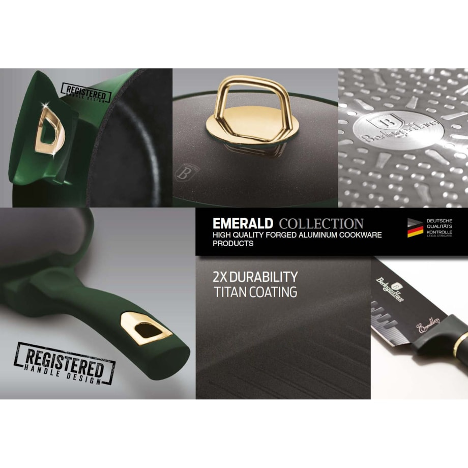 Zestaw noży kuchennych na stojaku obrotowym Berlinger Haus BH-2563 Emerald