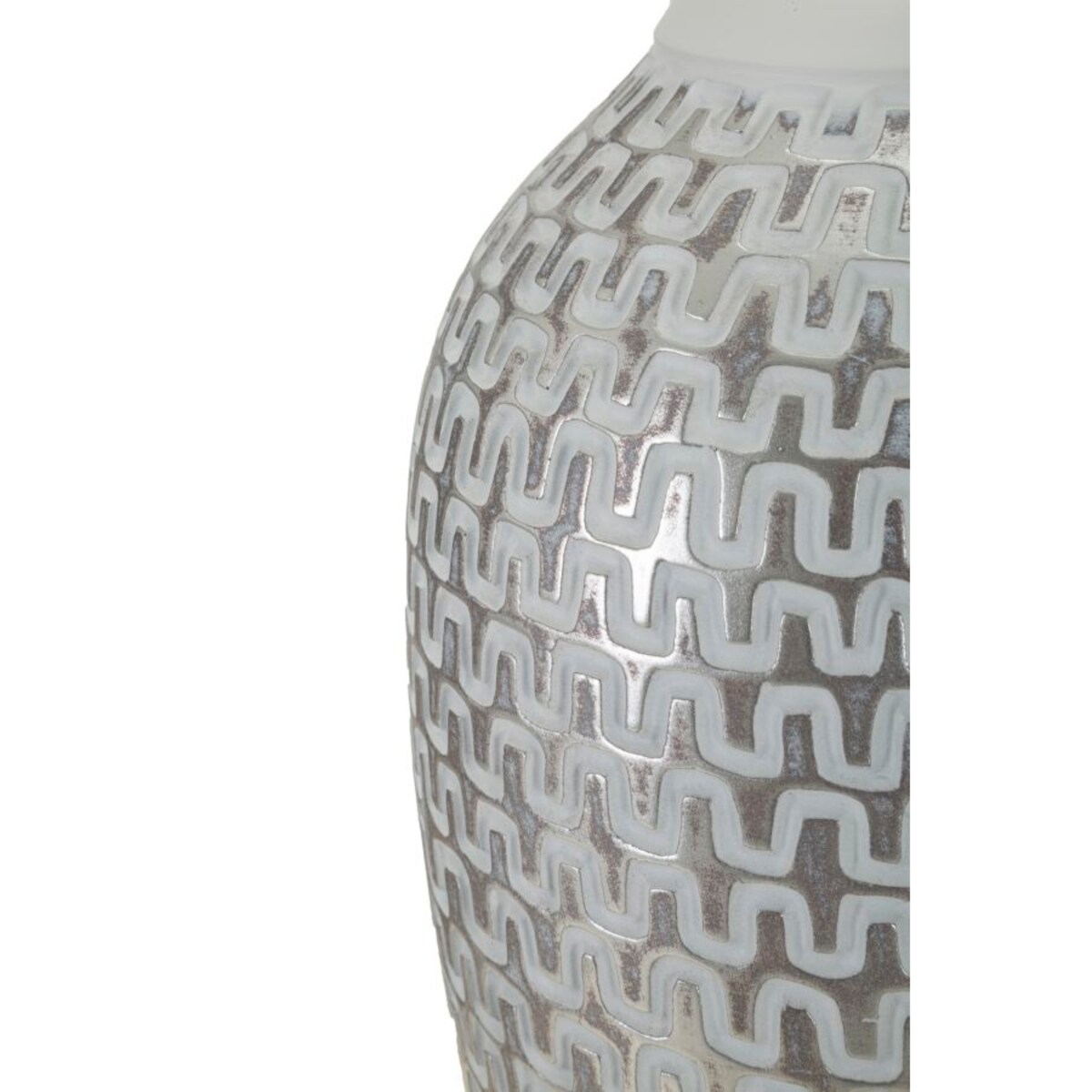 Lampa stołowa Wave, kolor srebrny i biały, żywica syntetyczna i żelazo, 35 x 35 x 65 cm, 1 x E27, max. 40 W, do salonu i sypialni, Mauro Ferretti