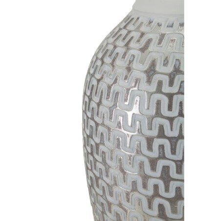 Lampa stołowa Wave, kolor srebrny i biały, żywica syntetyczna i żelazo, 35 x 35 x 65 cm, 1 x E27, max. 40 W, do salonu i sypialni, Mauro Ferretti