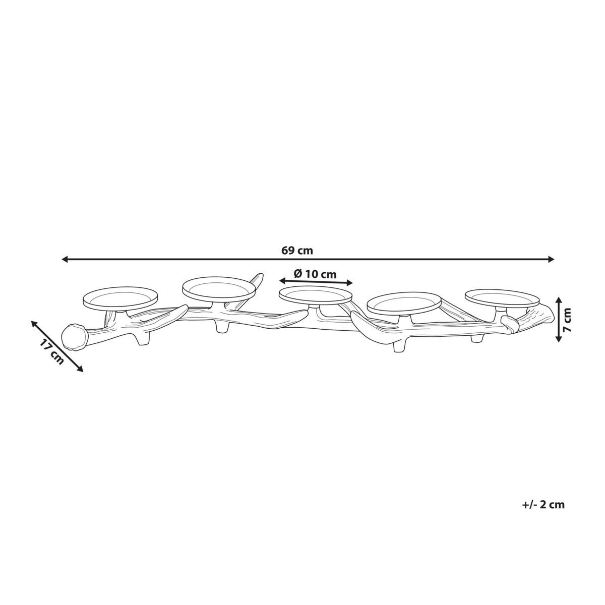 Świecznik metalowy brązowy ze złotym CLEONAE