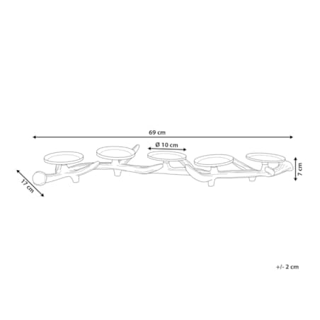 Świecznik metalowy brązowy ze złotym CLEONAE
