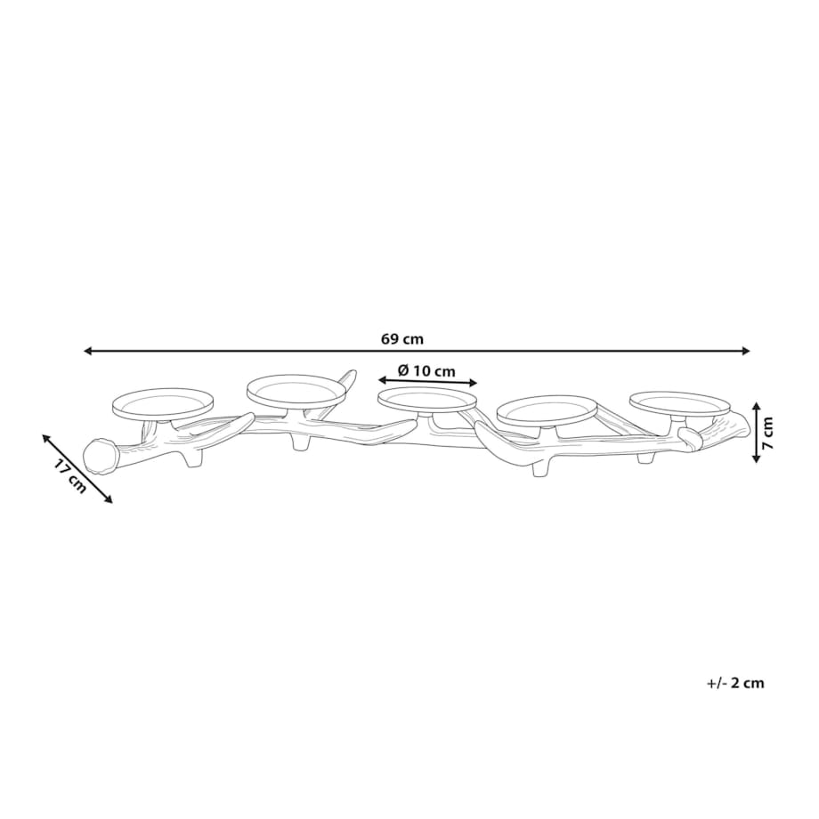Świecznik metalowy brązowy ze złotym CLEONAE