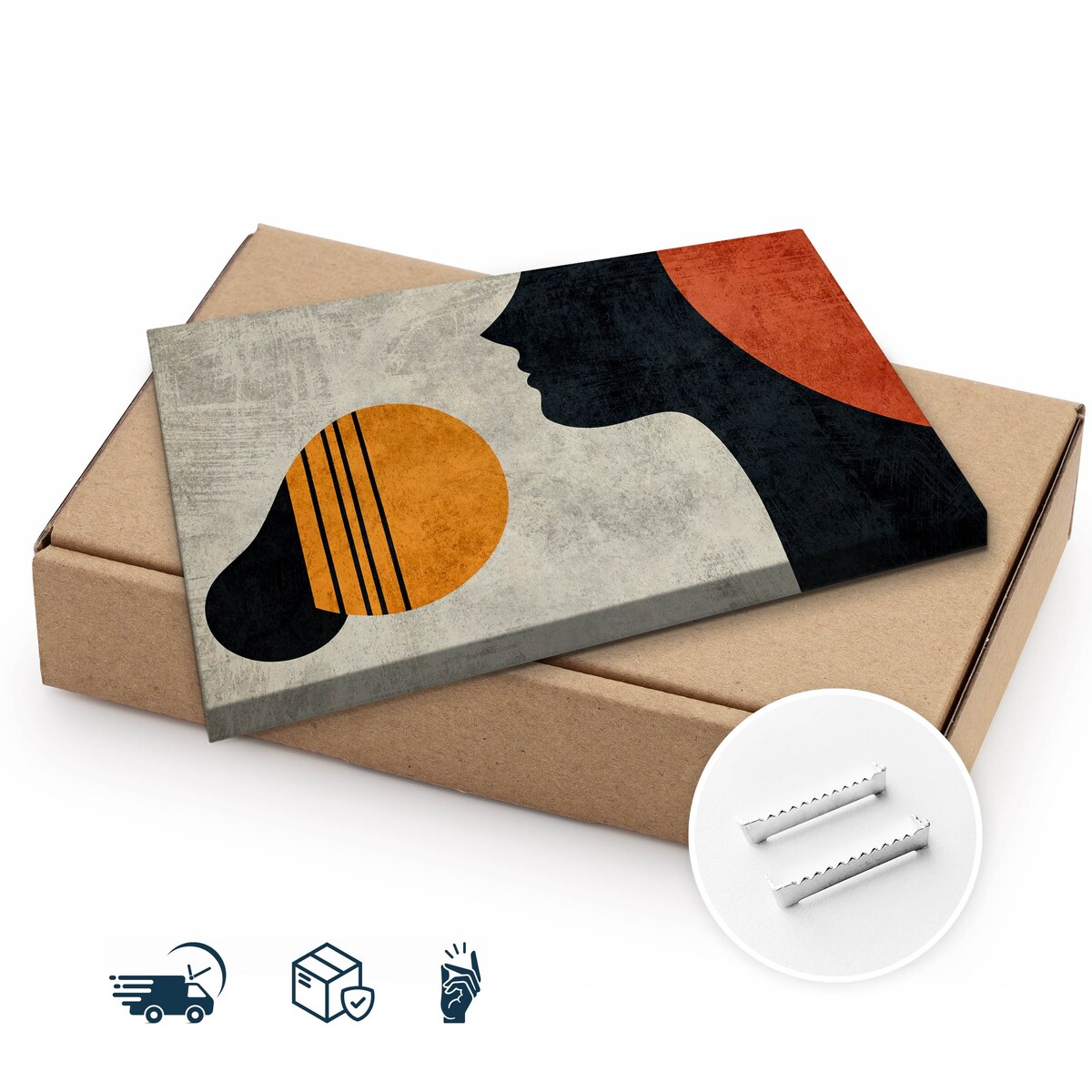 Obraz Na Płótnie Do Salonu Abstrakcyjna Twarz Styl Boho Portret 120x80cm