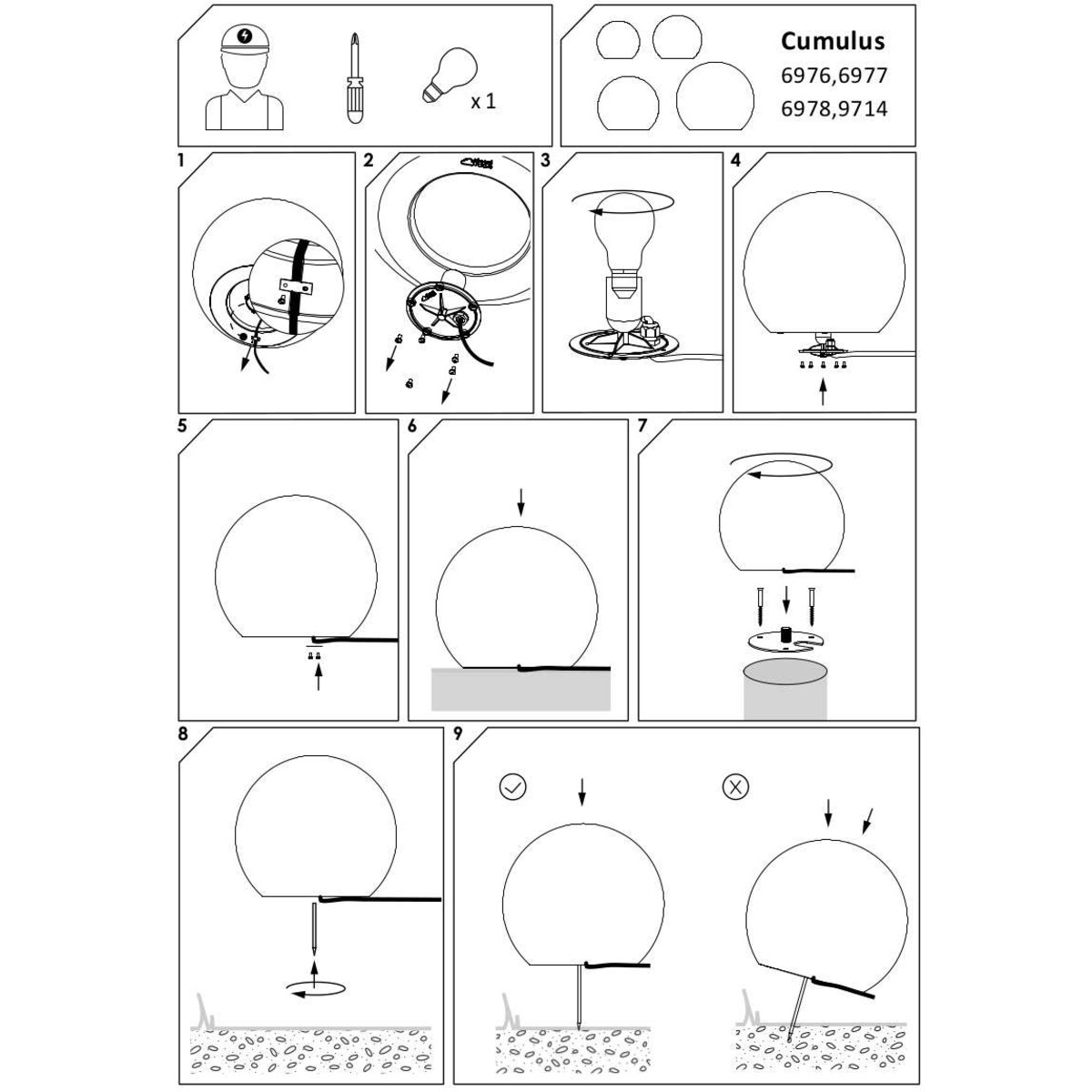 Dekoracyjna LAMPA stojąca CUMULUS L 6978 biała zewnętrzna okrągła ogrodowa kula outdoor IP44, Nowodvorski