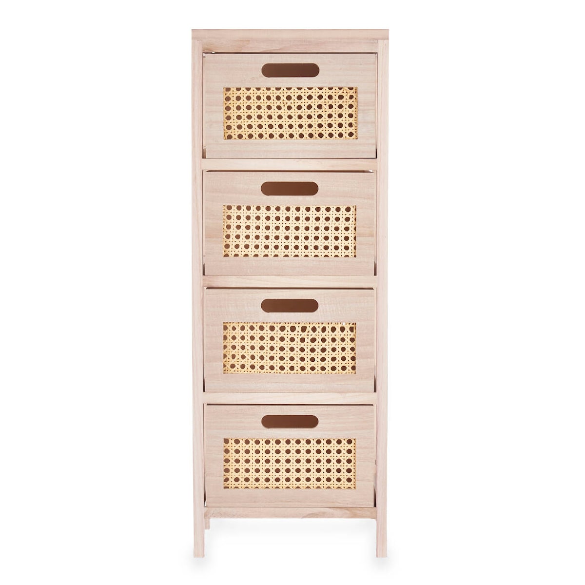 Komoda z 4-szufladami, plecionka wiedeńska, 25 x 27 x 73 cm