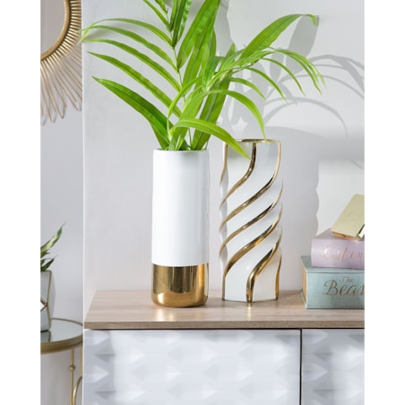 Wazon na kwiaty GELIDA Ceramika Biały