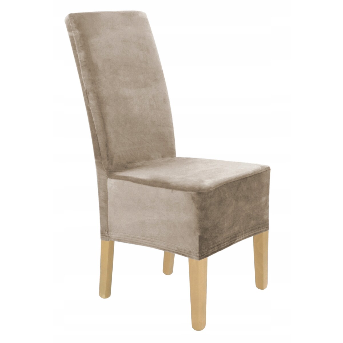 POKROWIEC NA KRZESŁO XXL BEŻ CAPPUCCINO WELUR ELASTYCZNY [21RD]