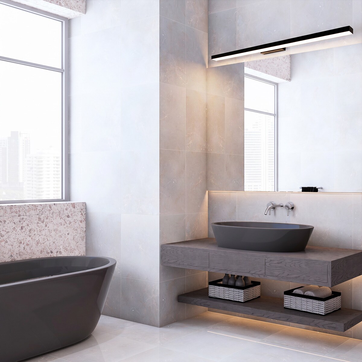 Kinkiet Light Prestige Aqua czarny LED CCT 3000K/4000K/6000K (regulowana) 1 szt.