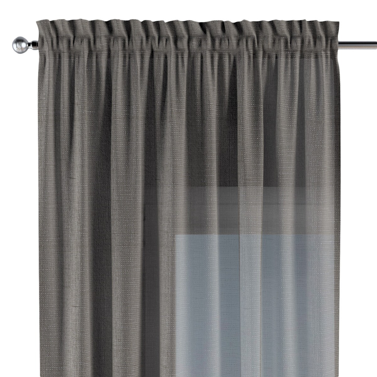 Zasłona na kanale z grzywką 1 szt. 130x245 szary