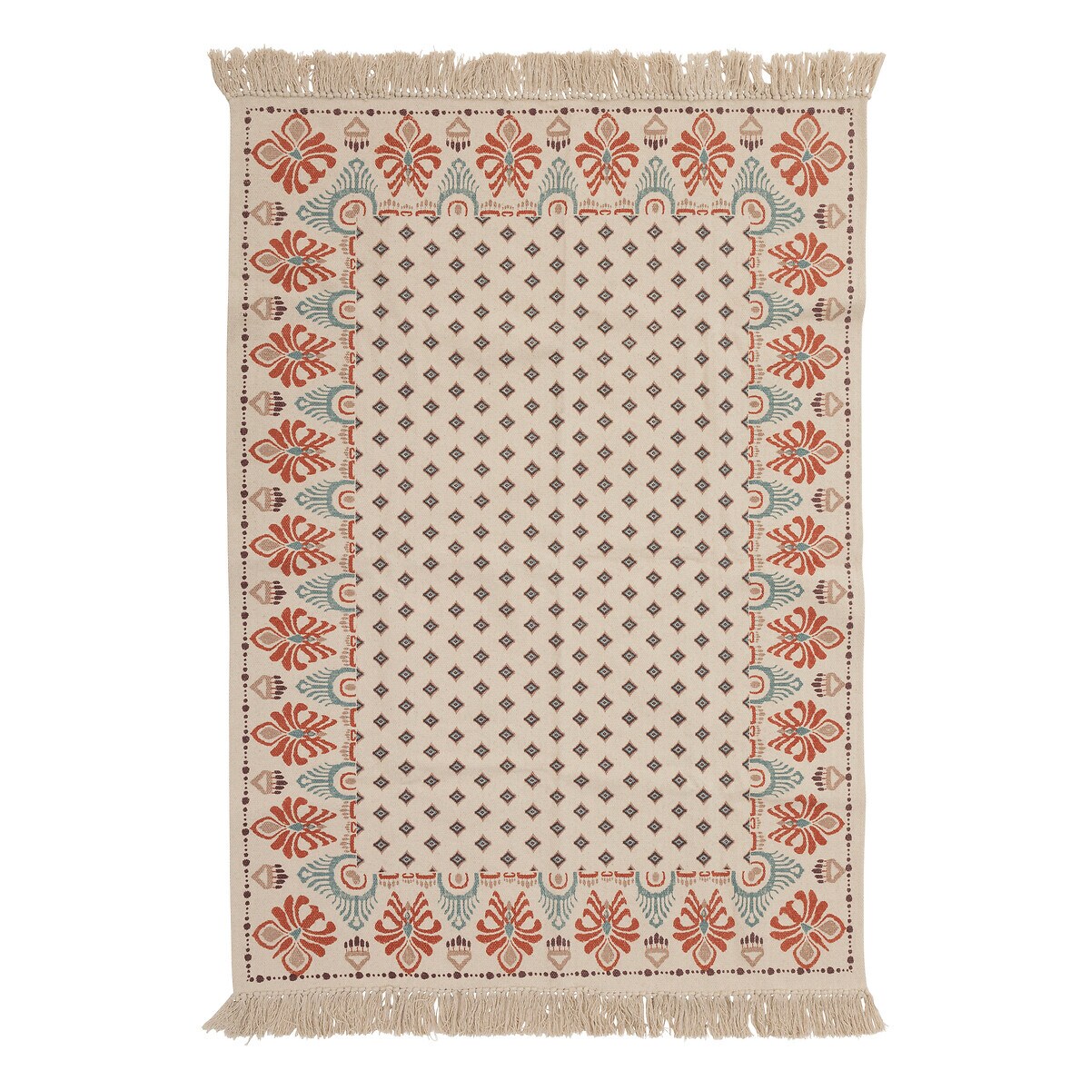 Bawełniany dywan z frędzlami IKAT, 120 x 170 cm