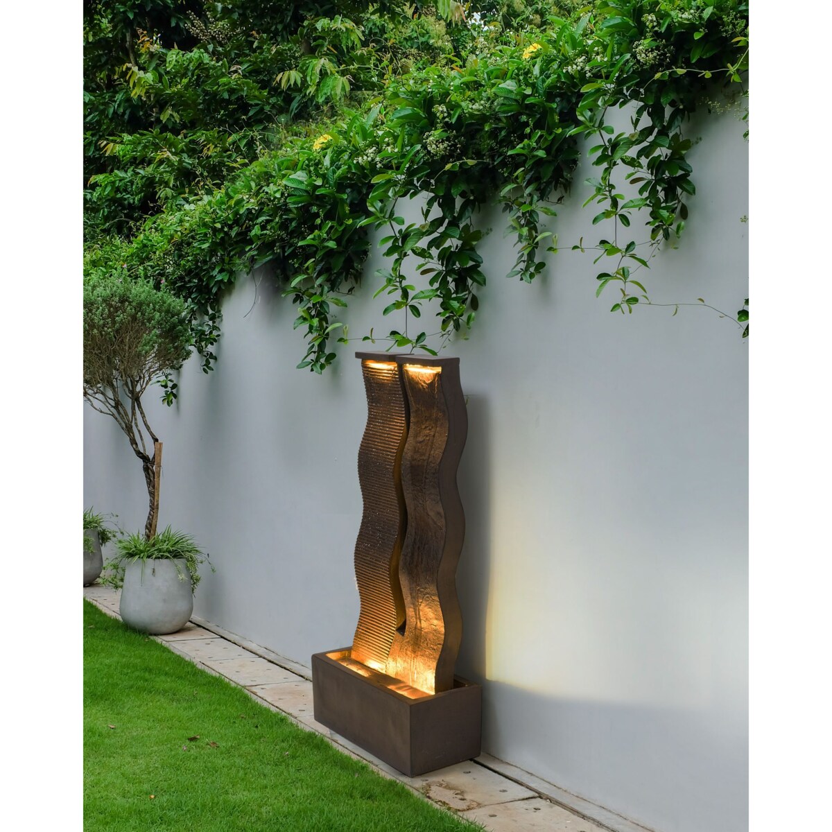 Fontanna ogrodowa z LED brązowa SUNLINE