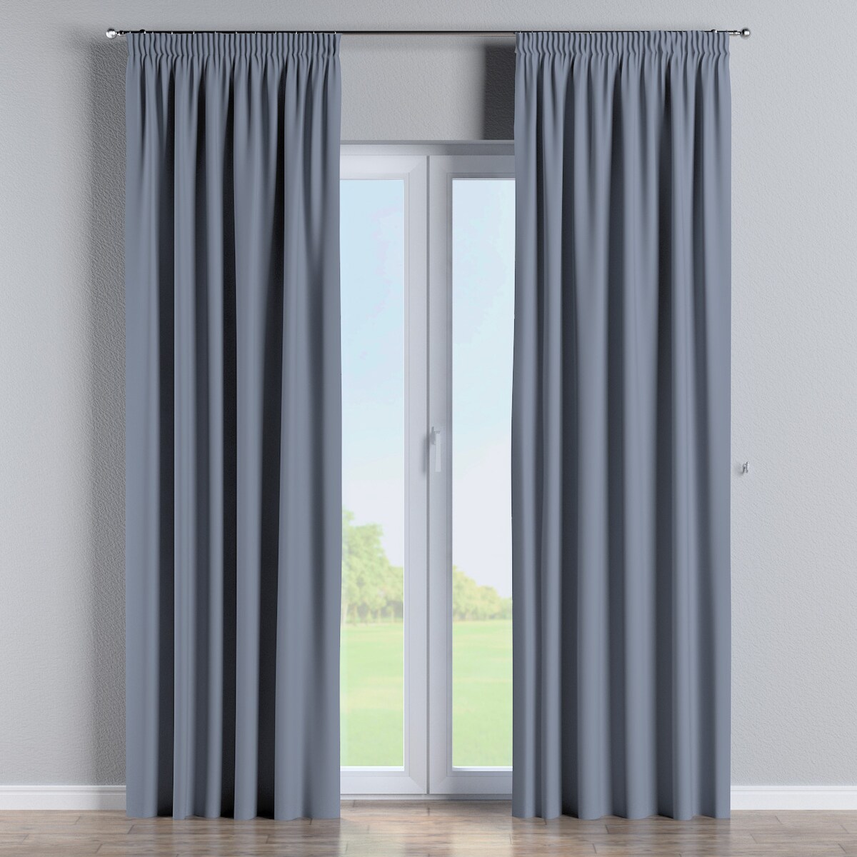 Zasłona na taśmie marszczącej 1 szt. 130x260 stalowy szary