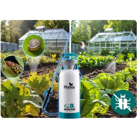 Opryskiwacz ciśnieniowy ręczny Plonos PL-606 8L duży ogrodowy regulowana lanca dysza