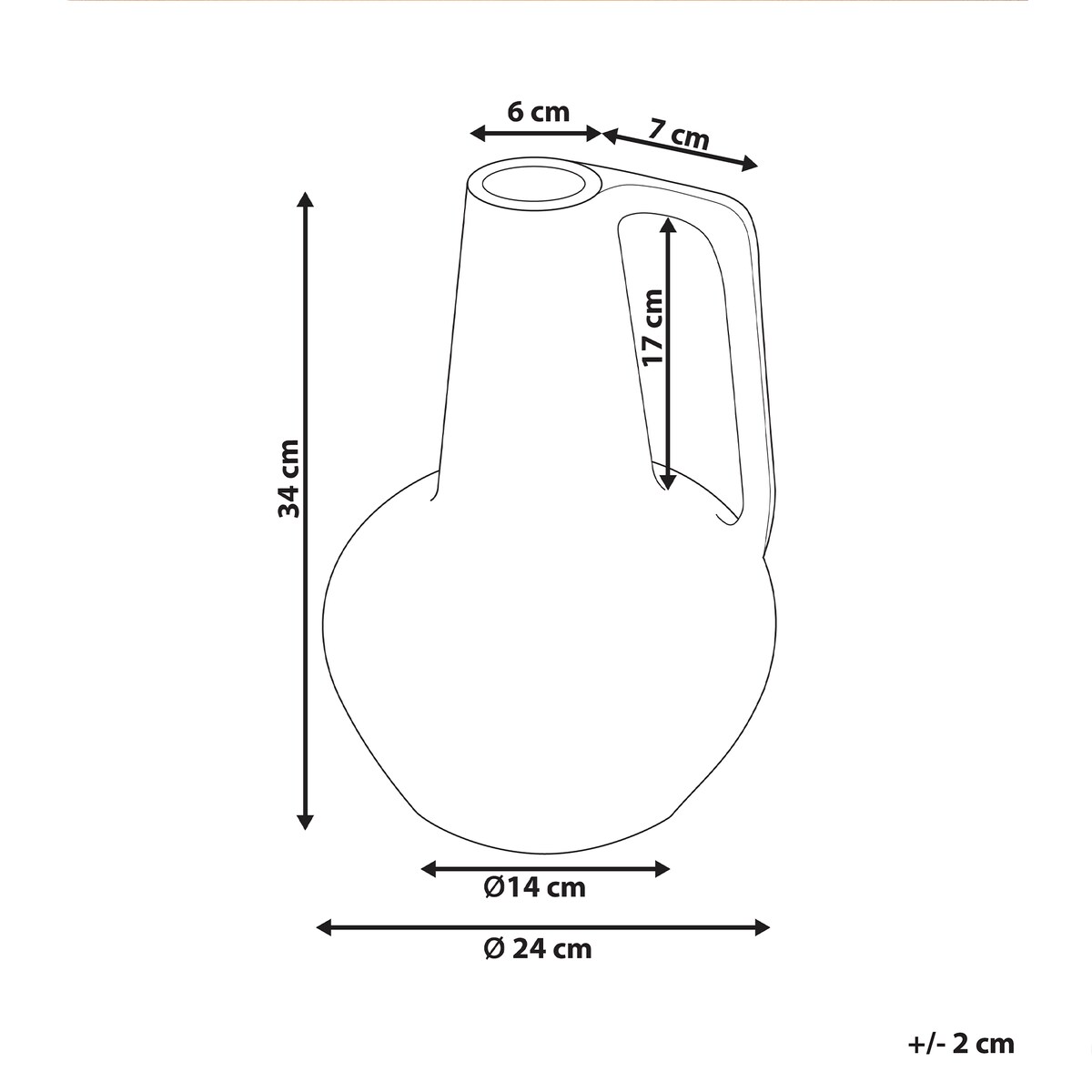 Wazon dekoracyjny MALAKKA Ceramika 34 cm Kolorowy
