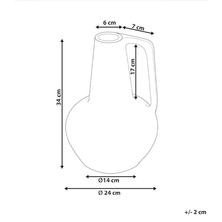 Wazon dekoracyjny MALAKKA Ceramika 34 cm Kolorowy