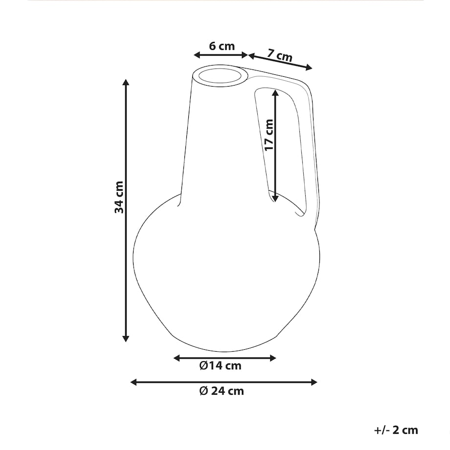 Wazon dekoracyjny MALAKKA Ceramika 34 cm Kolorowy