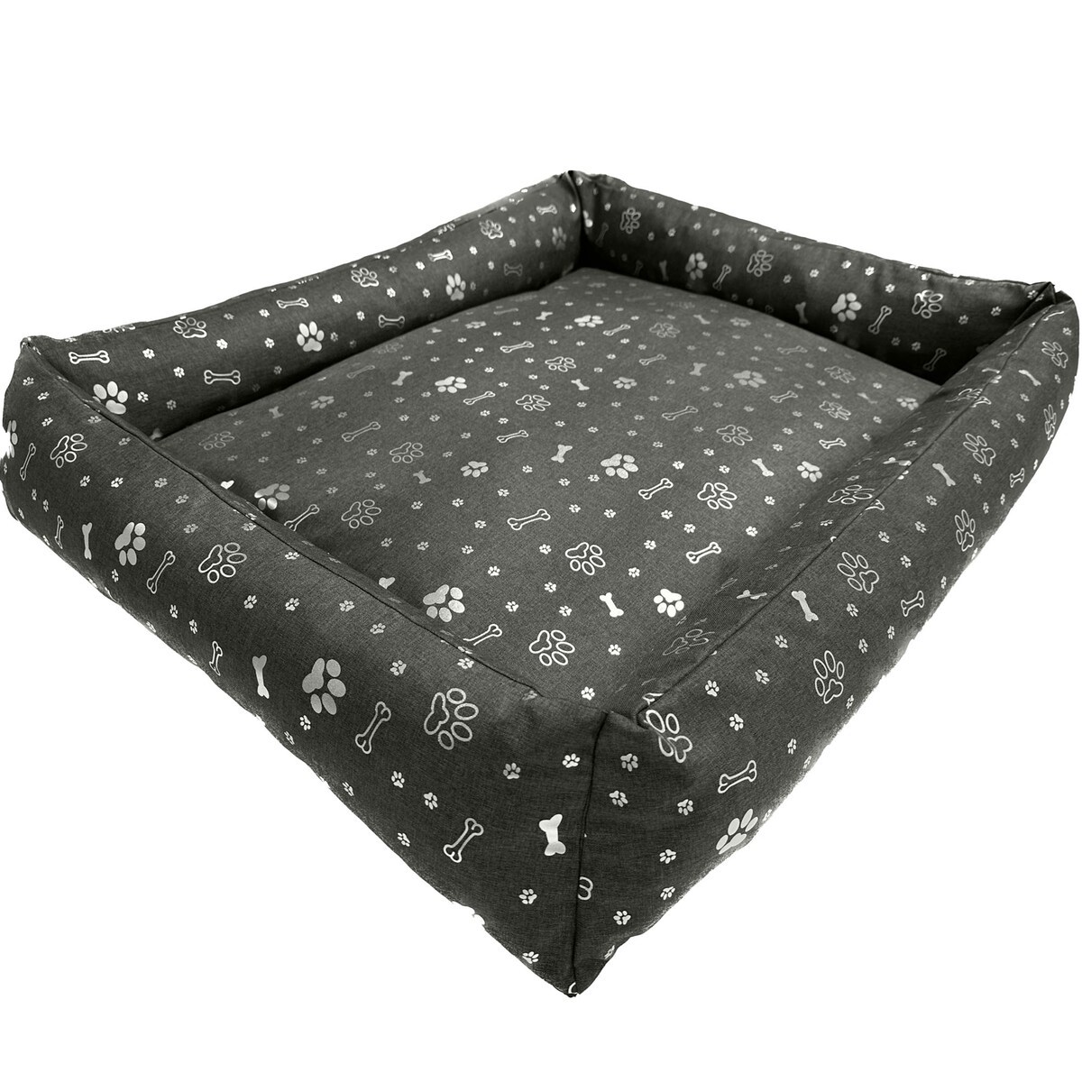 Legowisko Dla Psa Kanapa Posłanie 100X75 Cm Wodoodporne Poduszki Pikowane Kość Srebrna