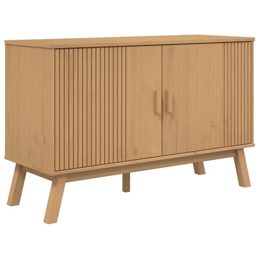vidaXL Komoda OLDEN, brązowa, 114x43x73,5 cm, lite drewno sosnowe