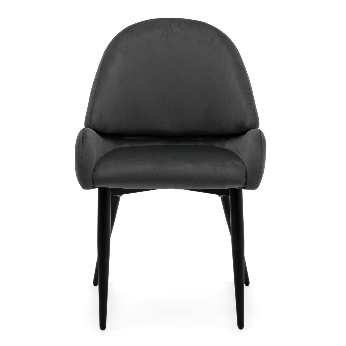 Krzesło tapicerowane welurowe do salonu BERGAMO szare