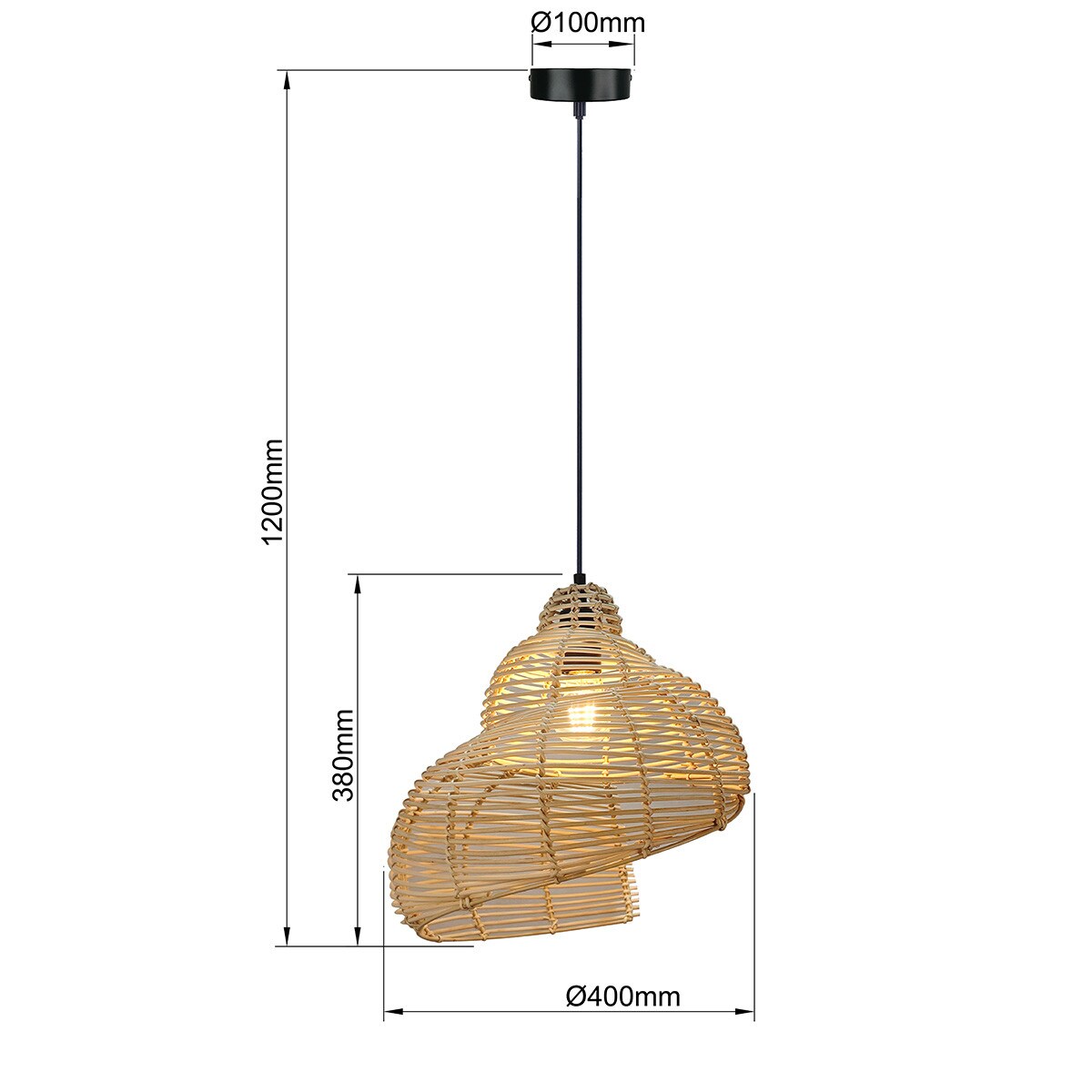 Lampa wisząca Light Prestige Shella drewno 1 x E27 1 szt.