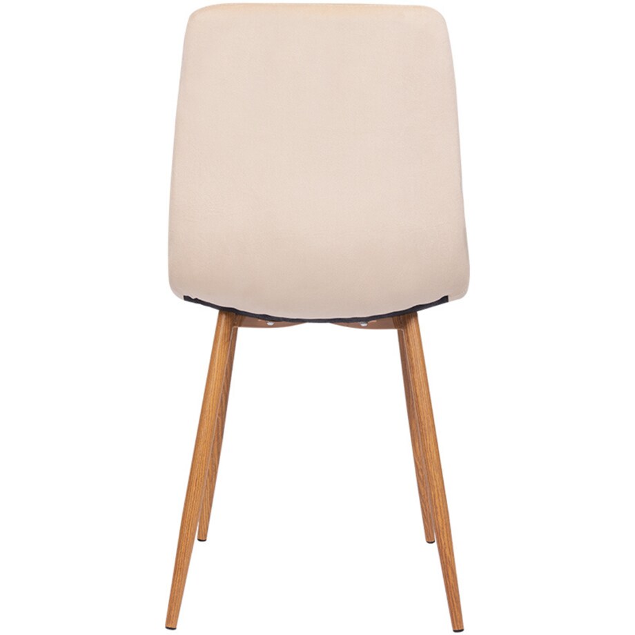 Krzesło tapicerowane do salonu beżowe welurowe pikowane