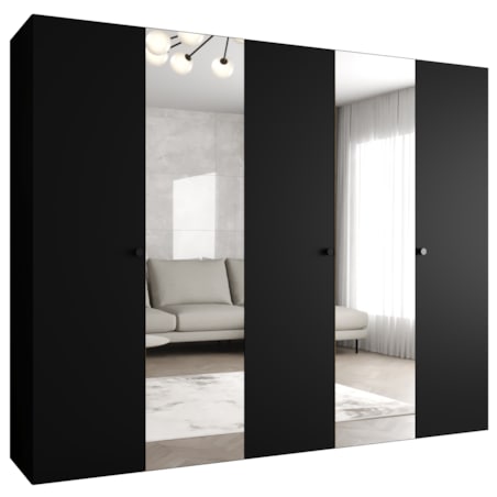 Szafa uchylna otwierana PARMA 2 250 wys. 202 cm Czarny + u. Czarny
