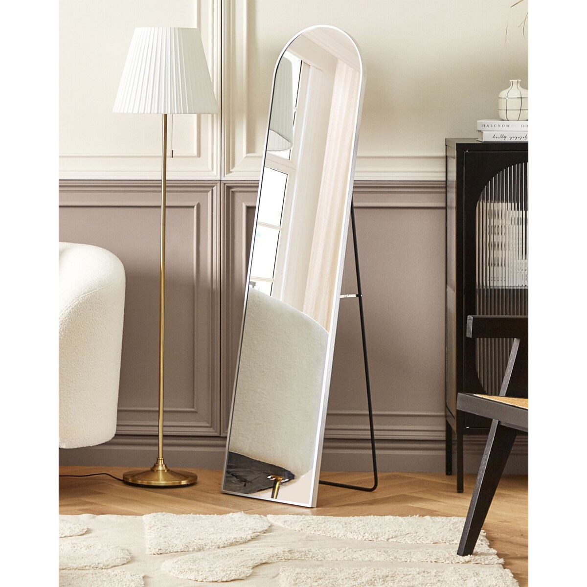 Lustro stojące srebrne BAGNOLET