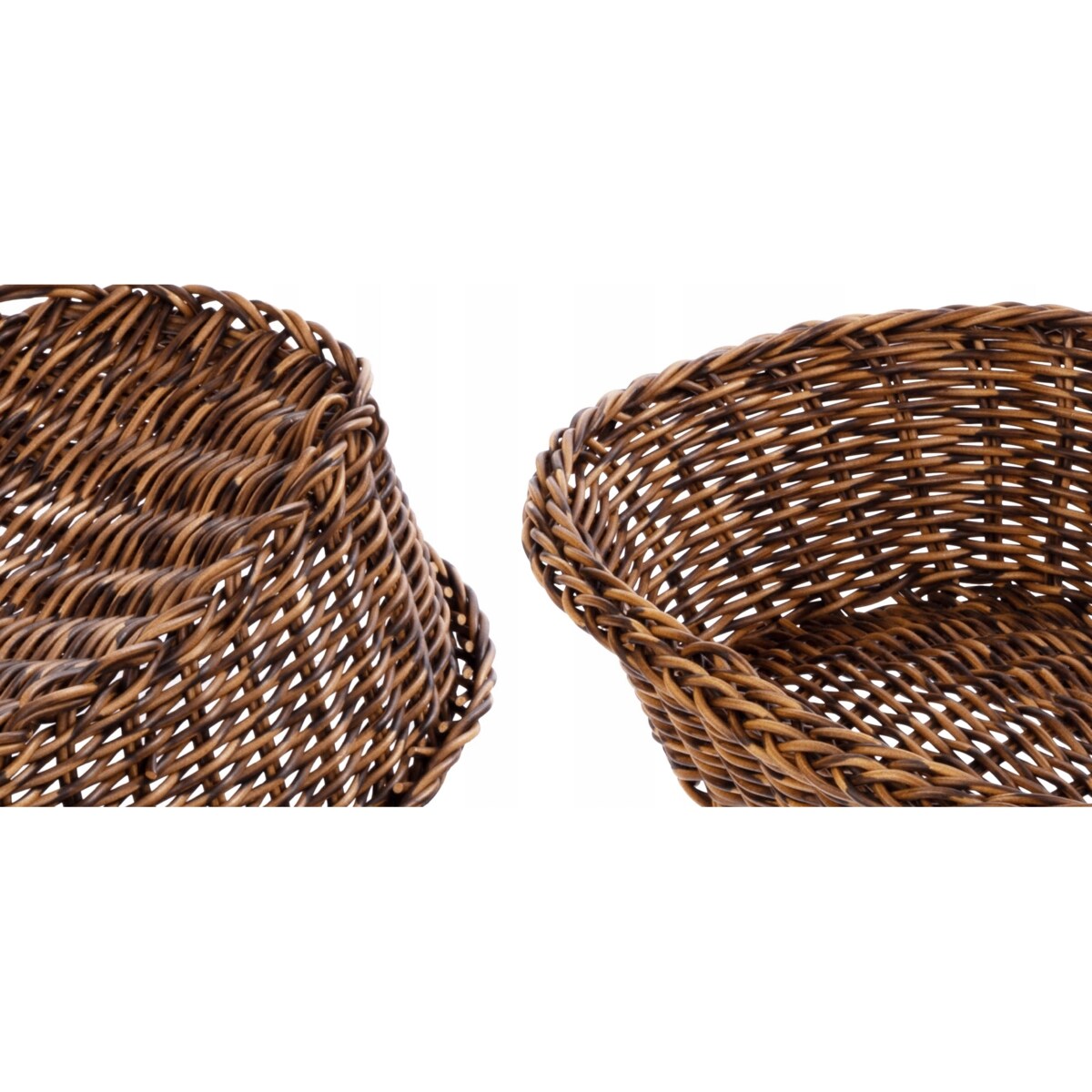 KOSZYK jak wiklina BRĄZOWY owalny na pieczywo chleb żywność dodatki owoce