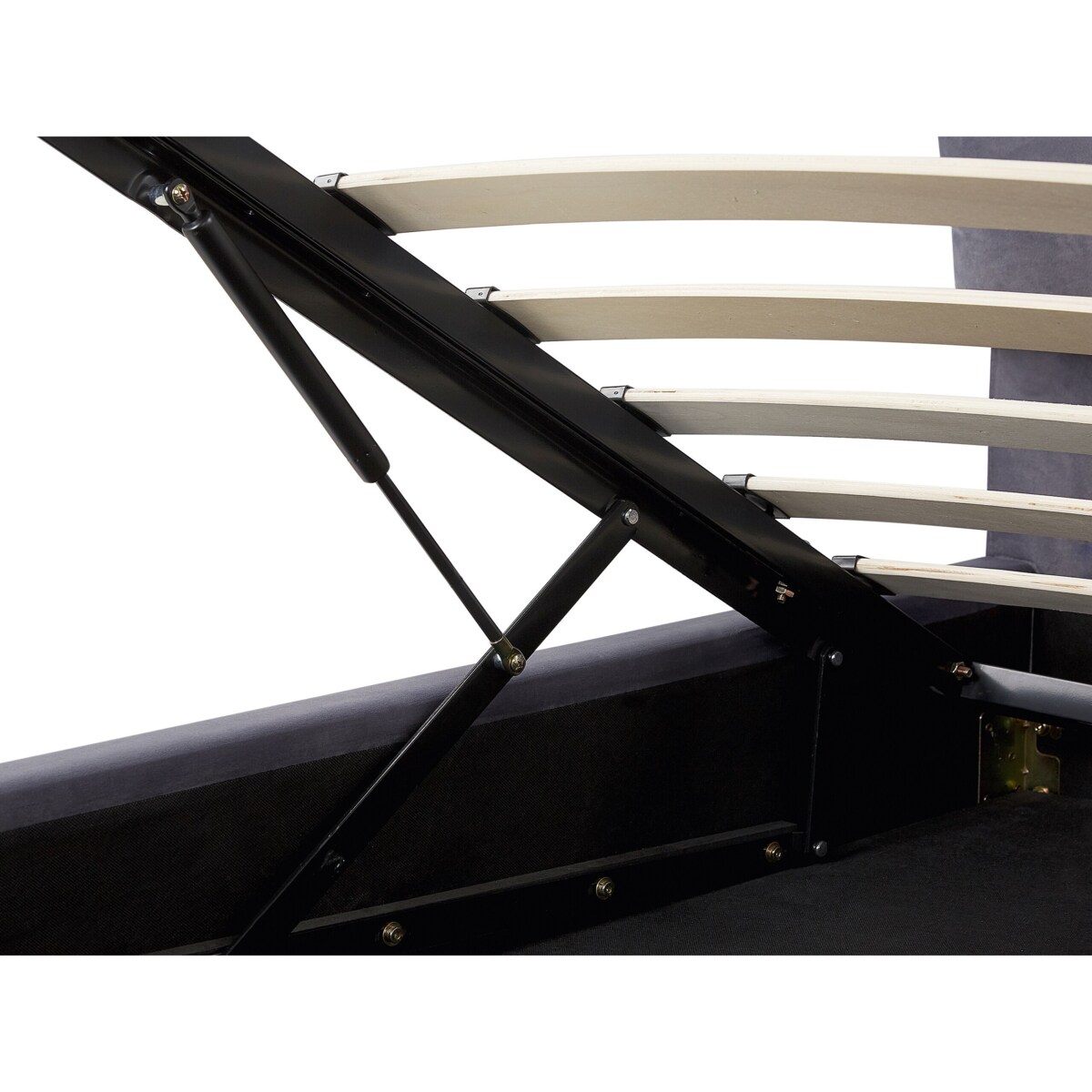 Łóżko z pojemnikiem welurowe 180 x 200 cm szare BATILLY