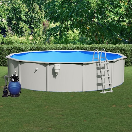 vidaXL Basen z pompą z filtrem piaskowym i drabinką, 550x120 cm