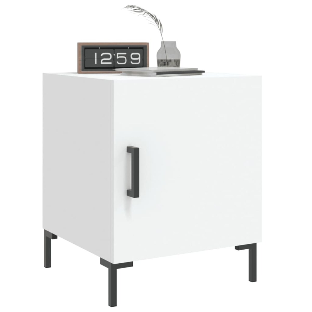 vidaXL Szafka nocna, biała, 40x40x50 cm, materiał drewnopochodny