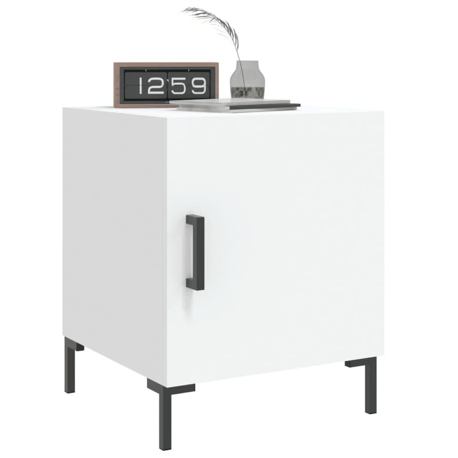 vidaXL Szafka nocna, biała, 40x40x50 cm, materiał drewnopochodny