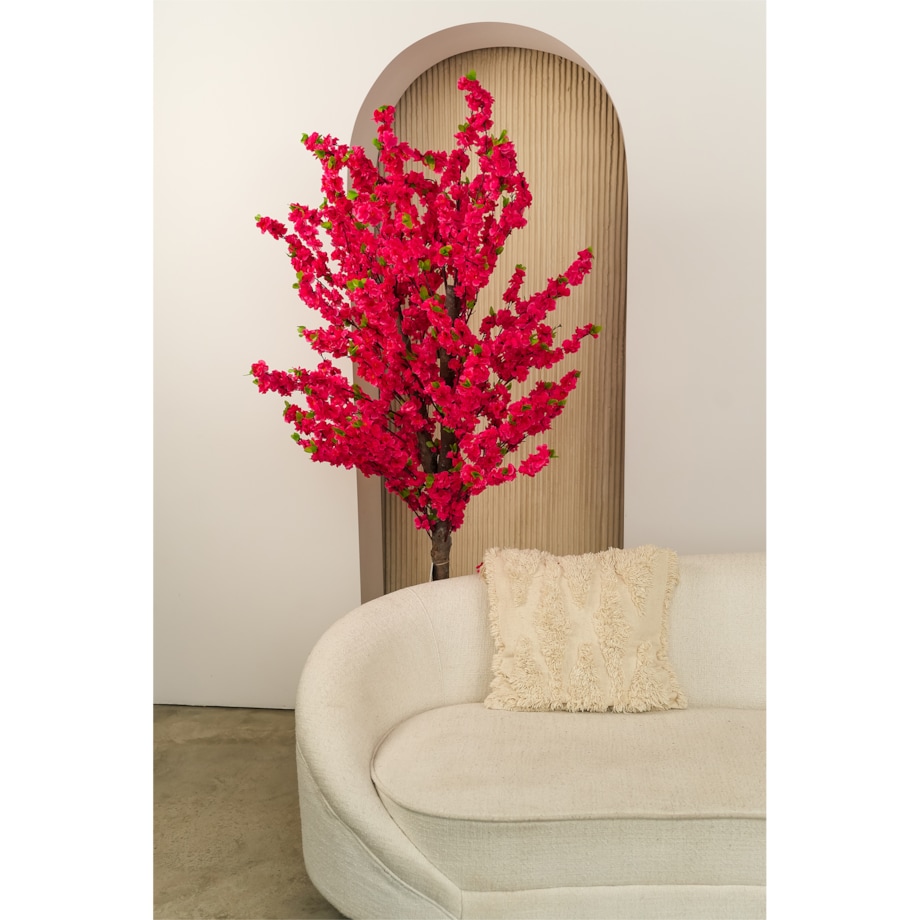 Drzewo kwitnącej wiśni z różowymi kwiatami na naturalnym pniu 180 cm x 100 cm