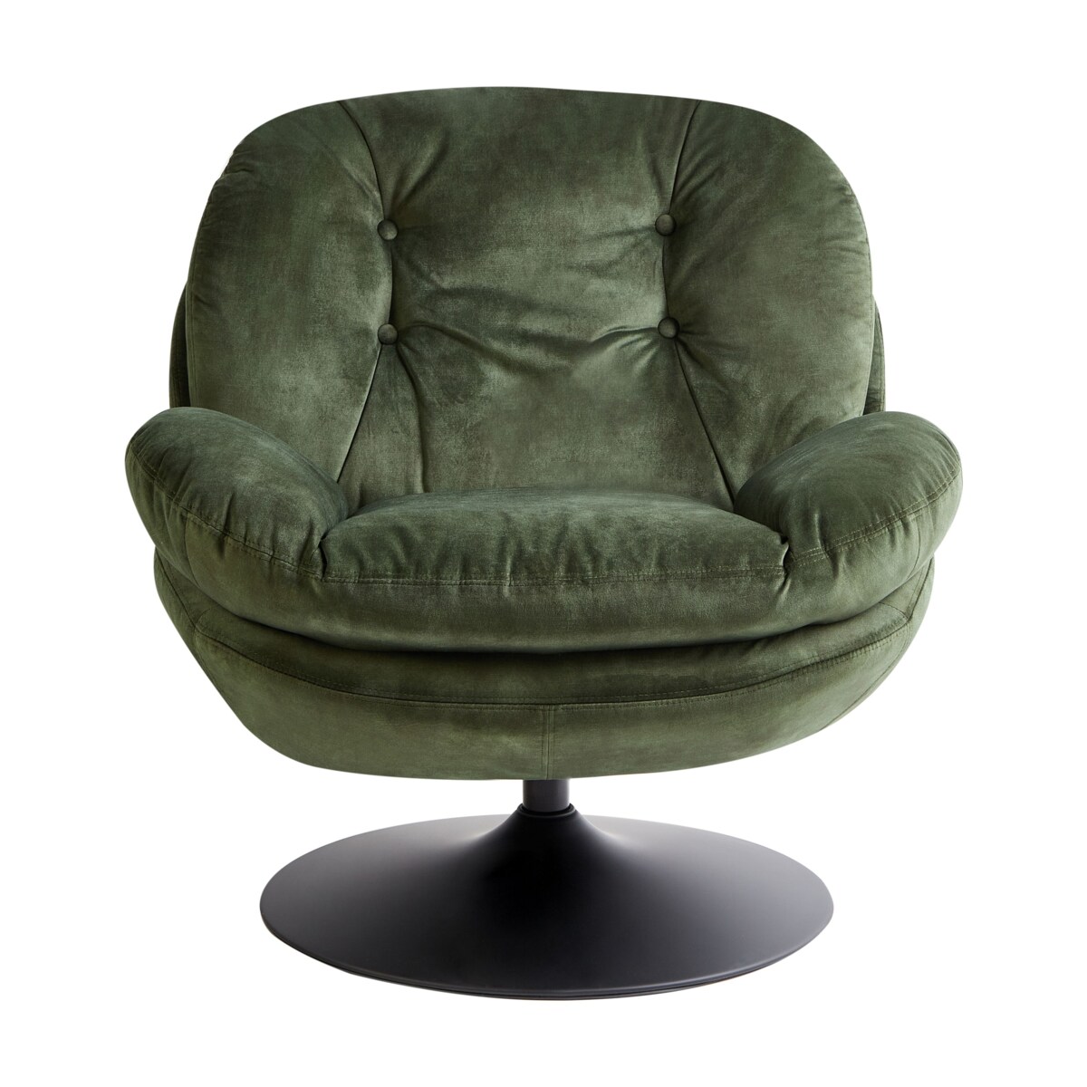 Fotel obrotowy NOLVIK Welur Ciemnozielony