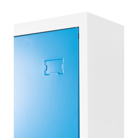 Szafa socjalna ubraniowa dwupoziomowa ATHLETE Metal Biały/ niebieski