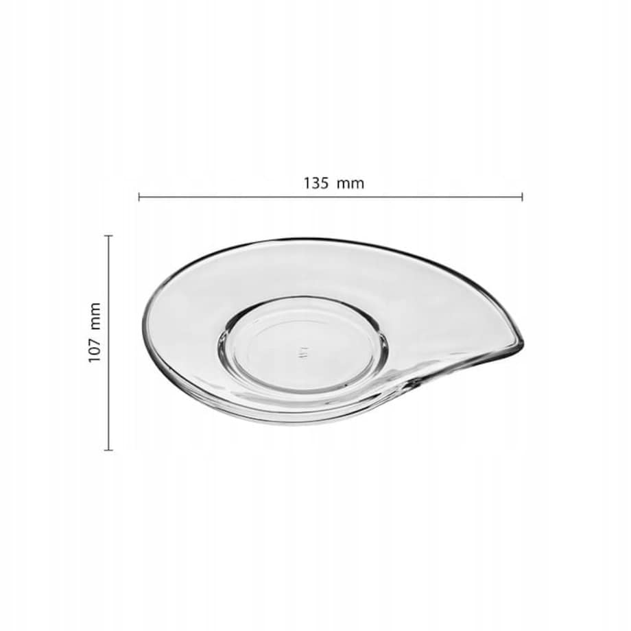Spodek Talerzyk Podstawka w Kształcie Łezki pod Szklankę Kubek 13,5 cm 6 szt