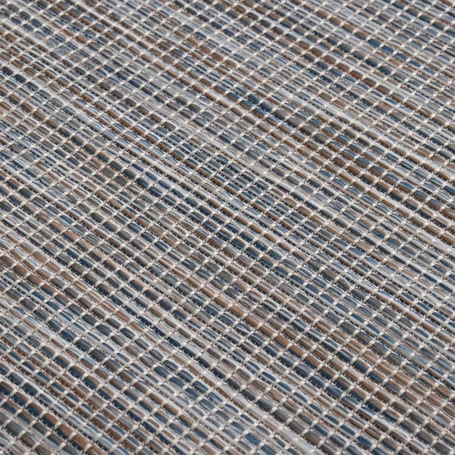 vidaXL Dywan zewnętrzny o płaskim splocie 140x200cm, brązowo-niebieski