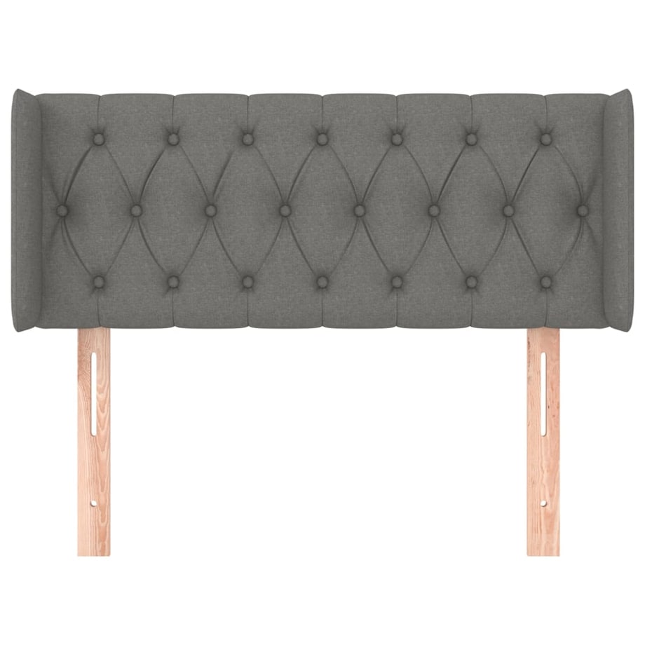 vidaXL Zagłówek uszak, ciemnoszary, 103x16x78/88 cm, tkanina