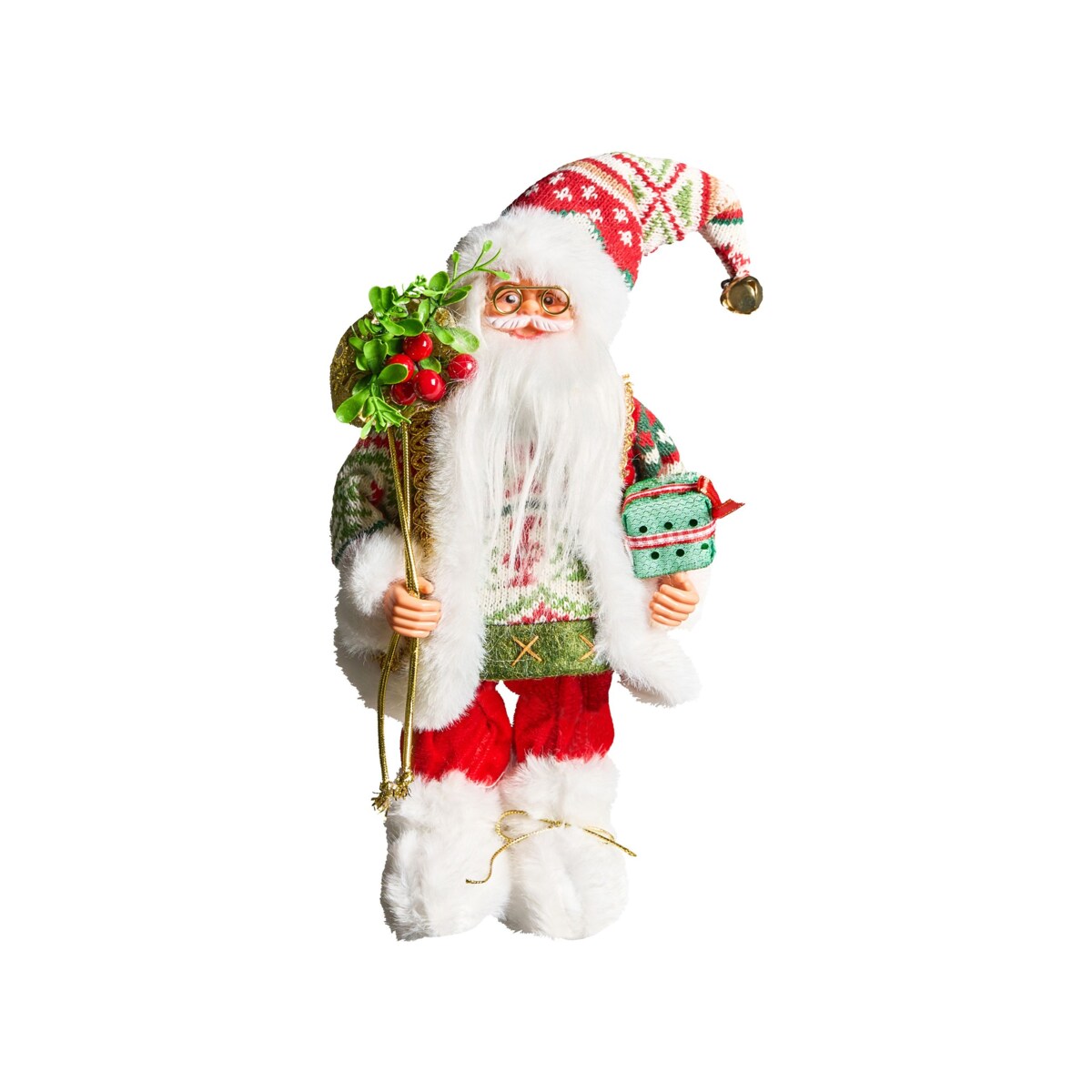 Dekoracja świąteczna MOSVATN Mikołaj 37 cm Czerowny/ zielony