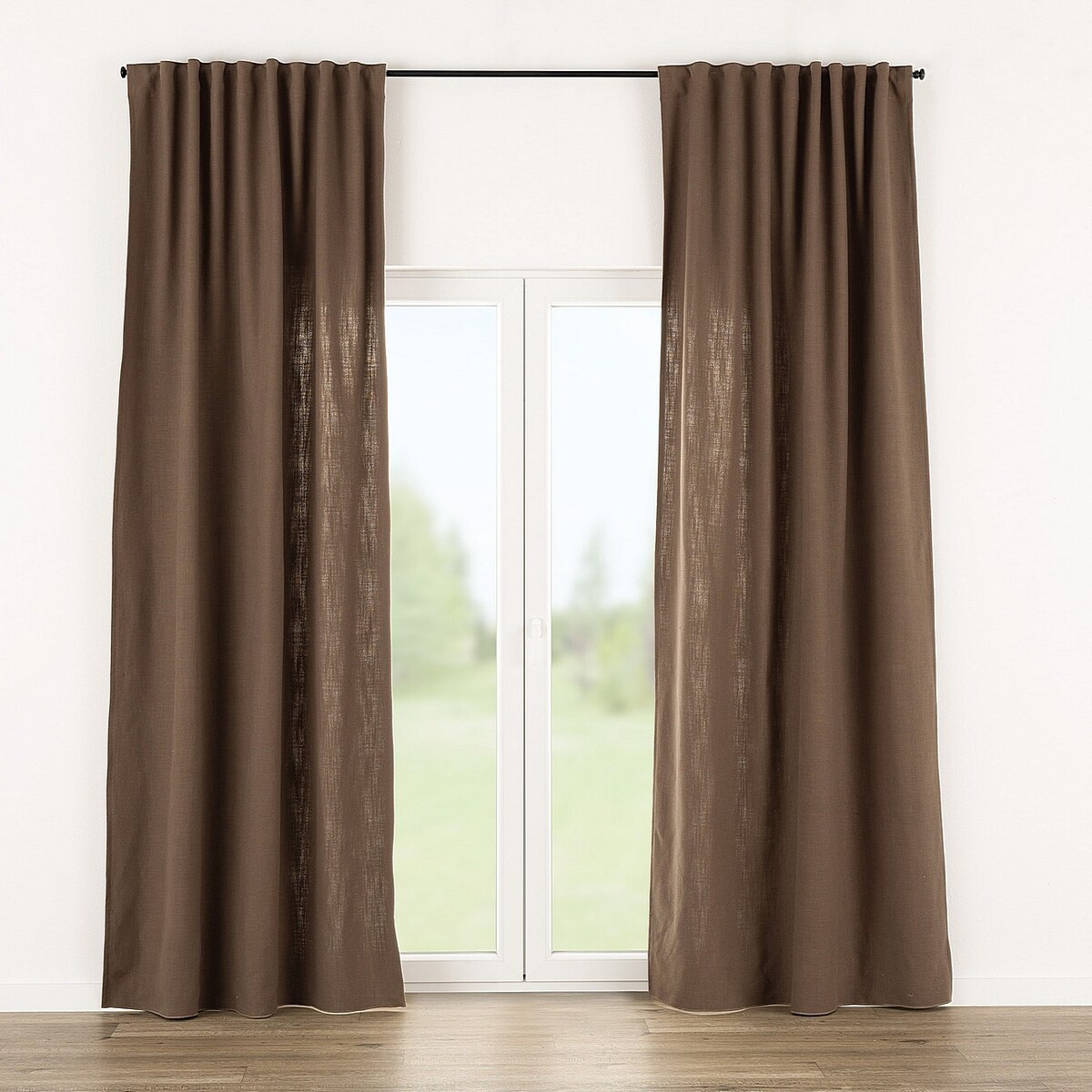 Zasłona gotowa na taśmie marszczącej 140x280cm brown 1 szt. 140x280 brązowy