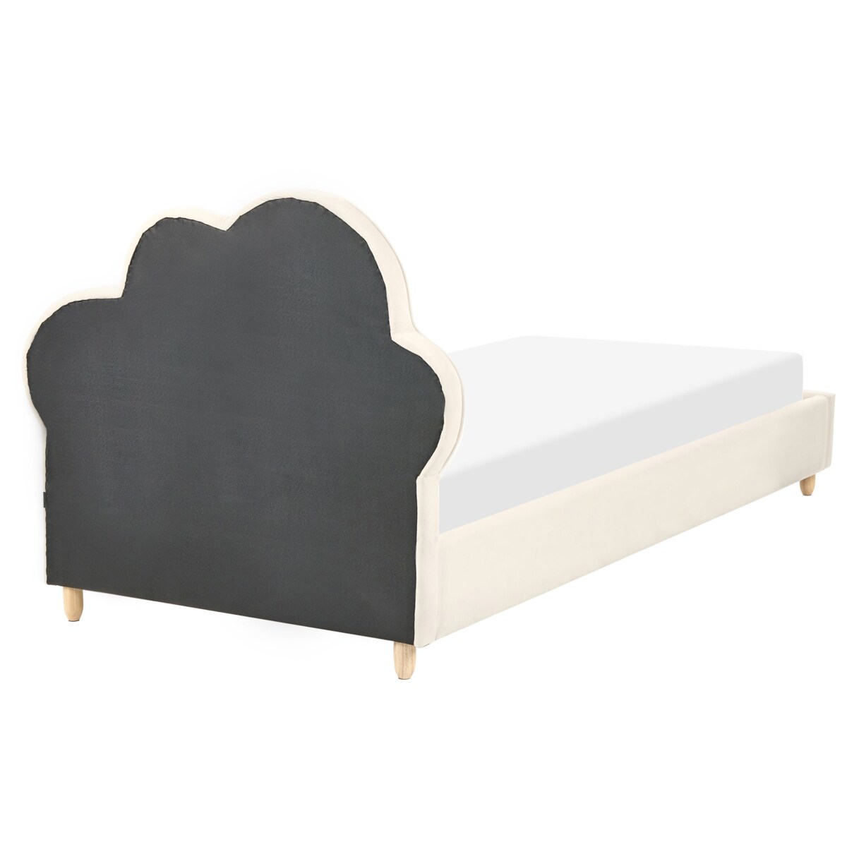 Łóżko dziecięce Chmurka Welur BELLEVUE 90 x 200 cm Jasnobeżowy